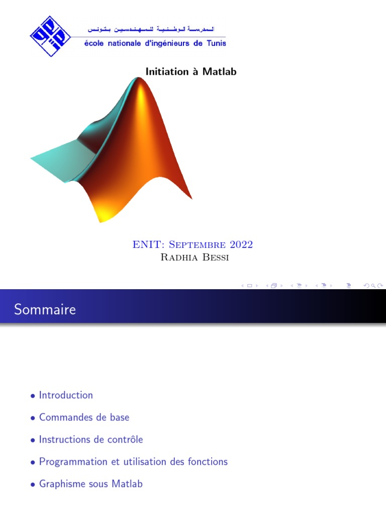 Initiation à Matlab 2022b | PDF | Matrice (Mathématiques) | Structure ...