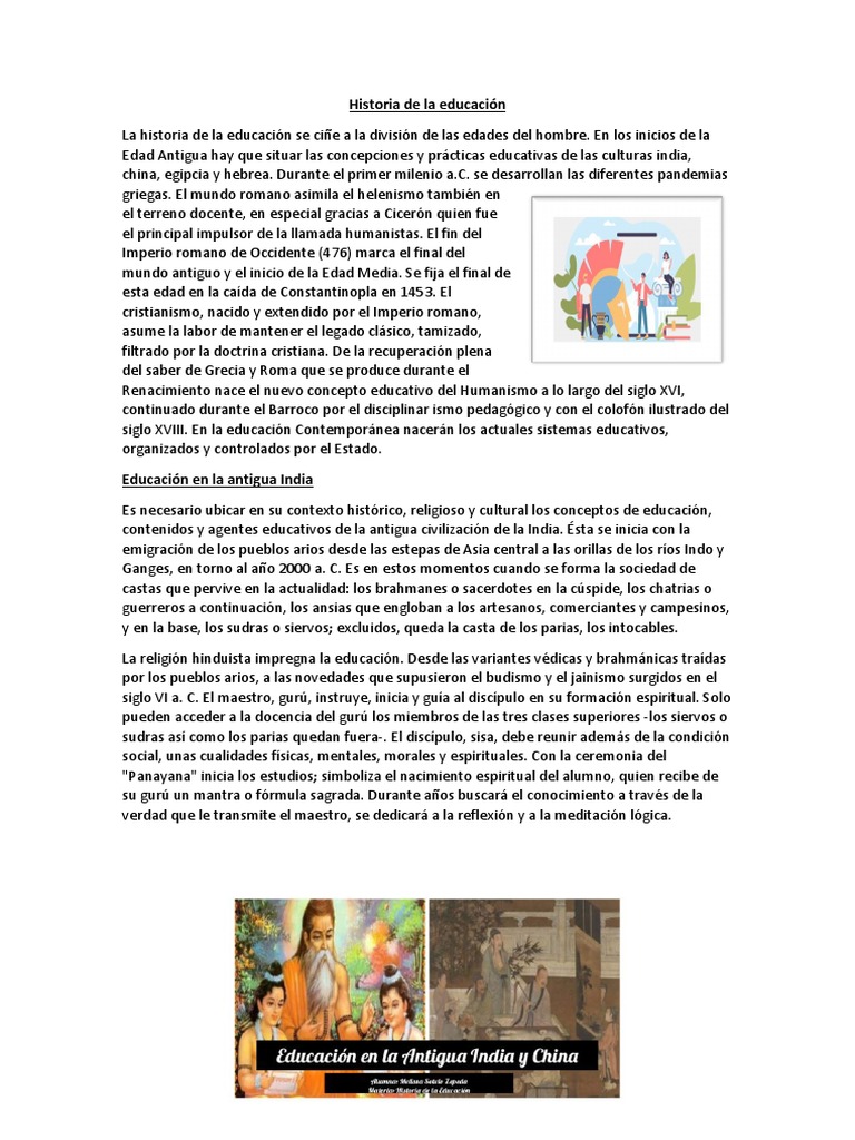 Historia de La Educación | PDF | Antigua Grecia | Grecia