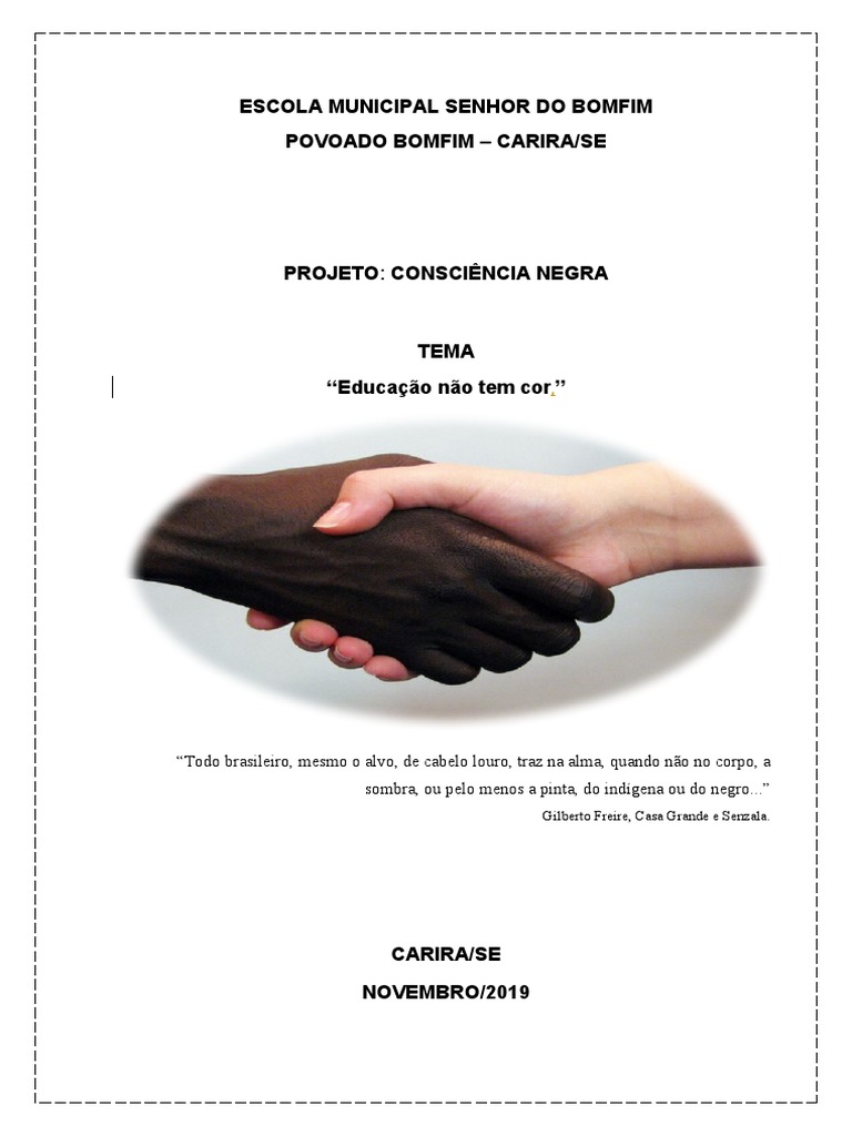 Projeto de Consciência Negra Escolar | PDF | Racismo | Discriminação e ...