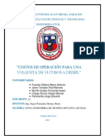 Costos de Operación para Una Volqueta de 13 Cubos A Diesel