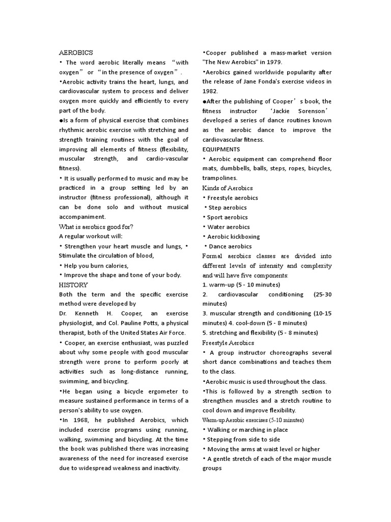 Pe Aerobics And Zumba Download Free Pdf Physical Exercise