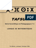 TAFSUT - Série Scientifique Et Pédagogique N°4 - LEXIQUE DE MATHEMATIQUES