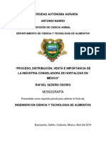 Proceso, distribución y venta de la industria congeladora de hortalizas en México