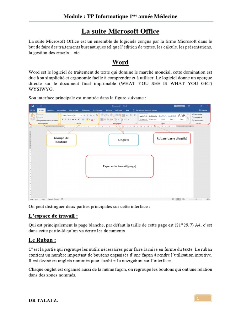 Cours Informatique Word | PDF | Microsoft Word | Informatique