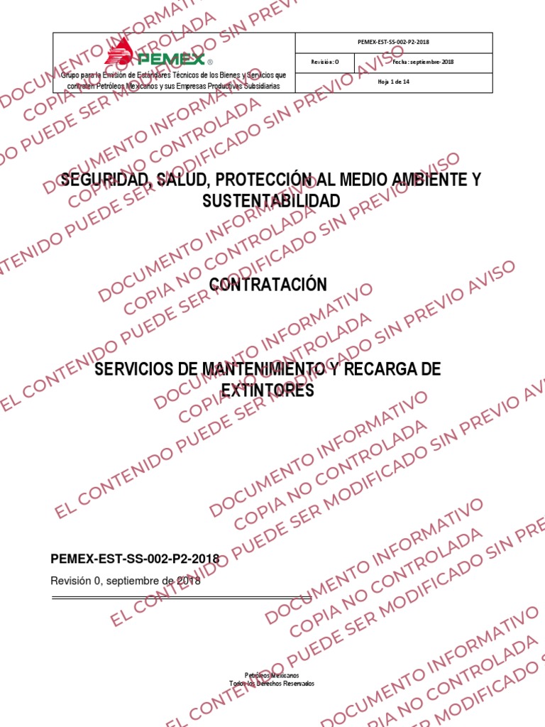 CNC Pemex Est Ss 002 p2 2018. Rev 0 | PDF | Combustión | Protección ...