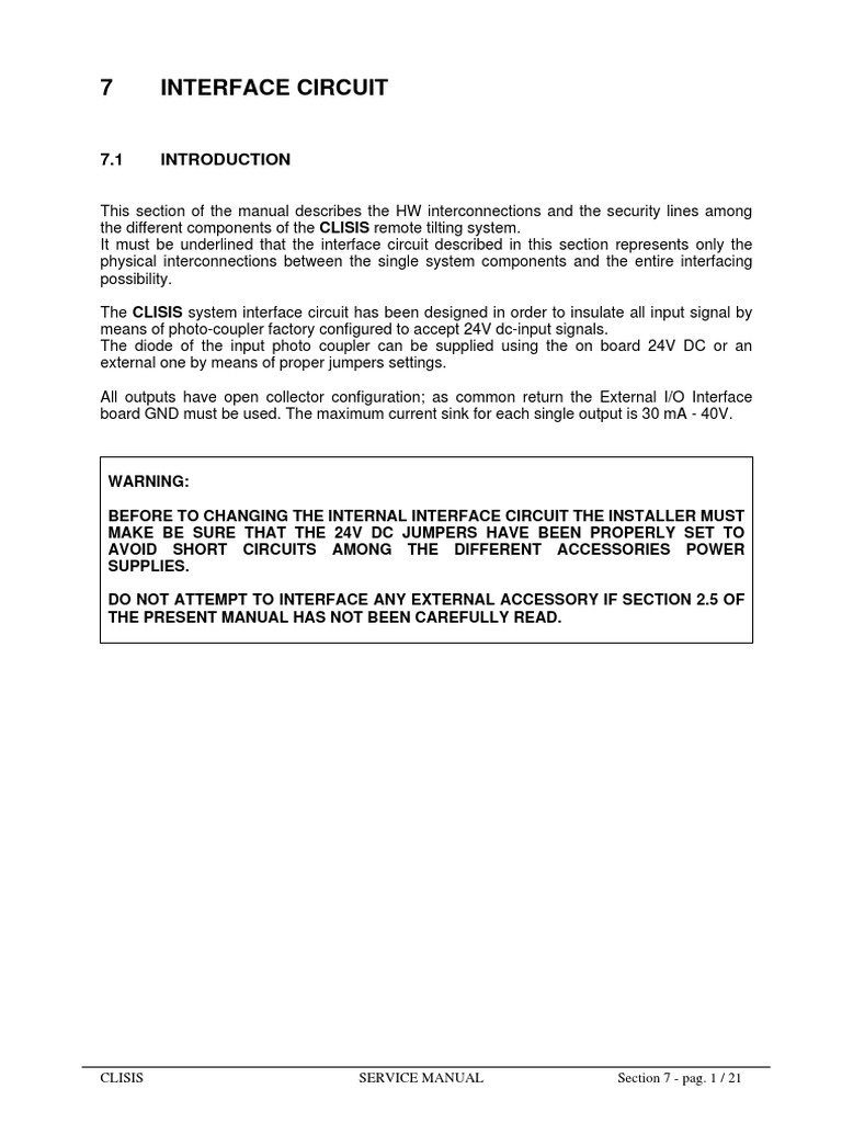 CLISIS Interface Circuit Guide | PDF | Radiography | Exposure (Photography)