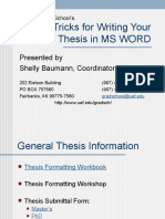 Tips & Tricks for Writing Your Thesis in MS WORD