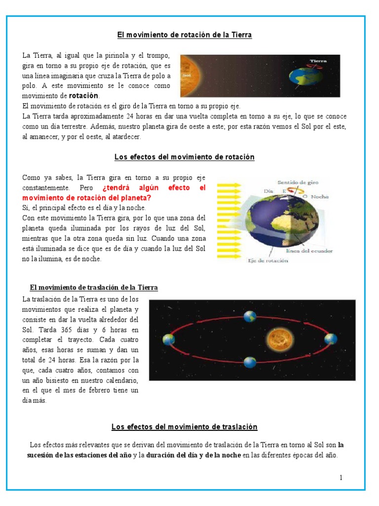 Movimientos de la Tierra y sus efectos | PDF