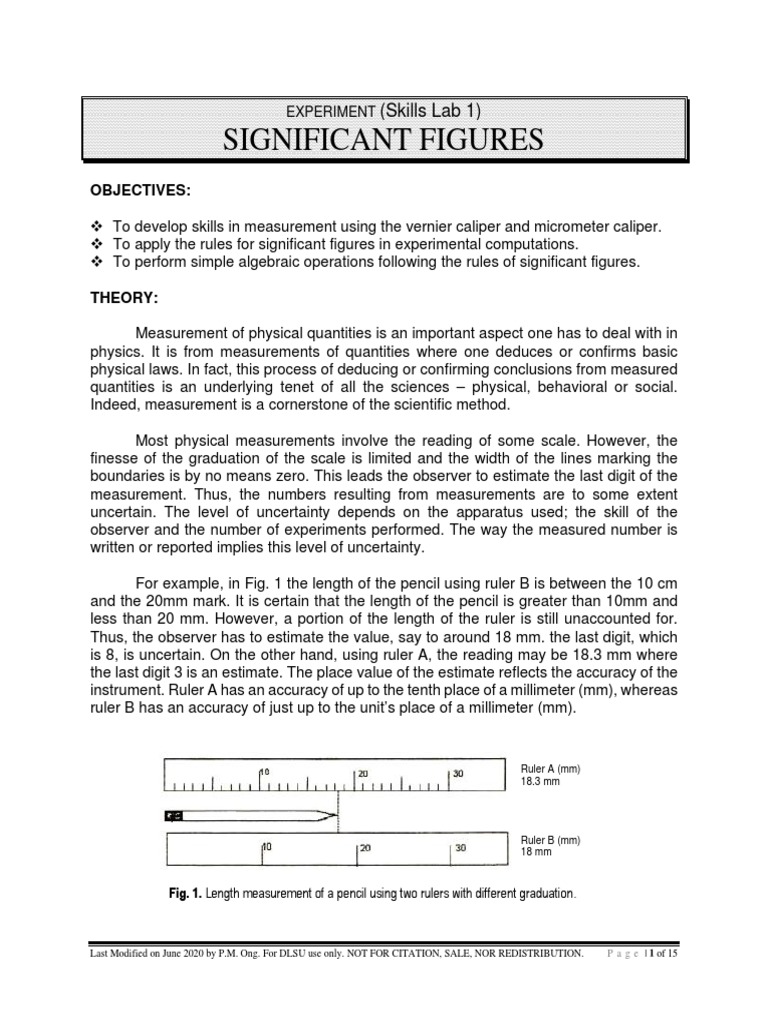 Activity 1 Significant Figures (Ver06292020) (2) - Unlocked | PDF ...