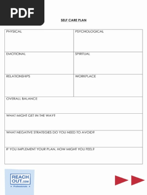 Self Care Plan