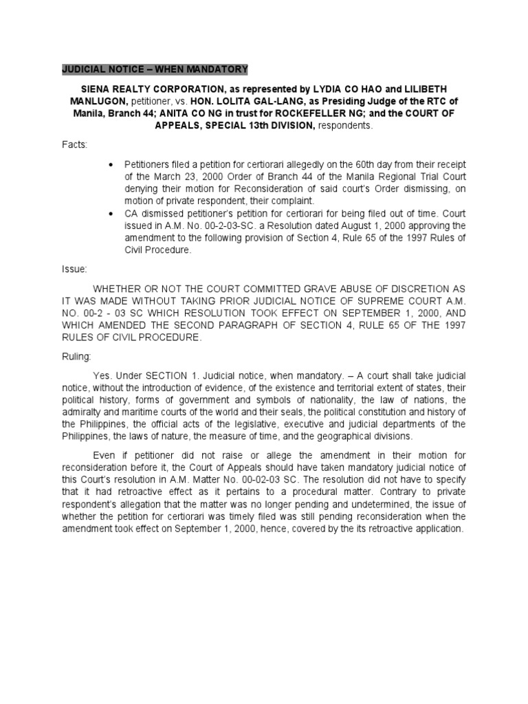 Judicial Notice PDF Judicial Notice Complaint