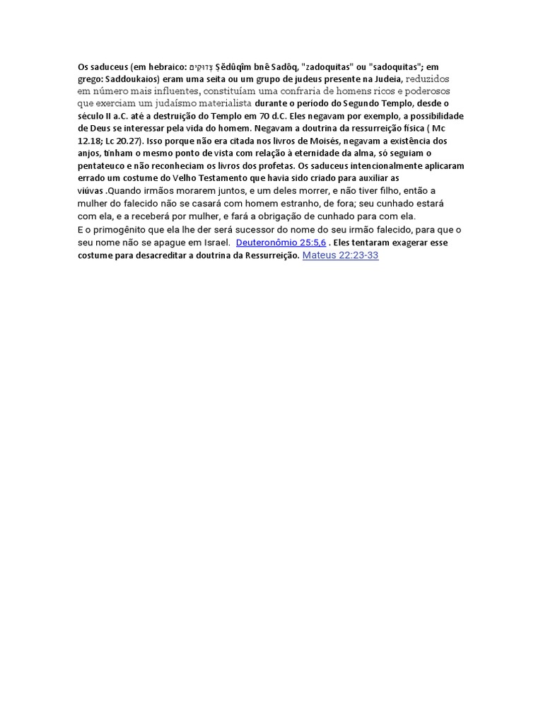 Os saduceus pdf