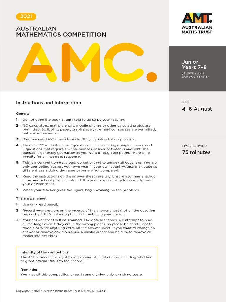 2021 AMC Junior PDF