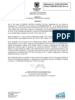 Certificado de residencia en Bogotá para Pedro Antonio Garzón Olaya