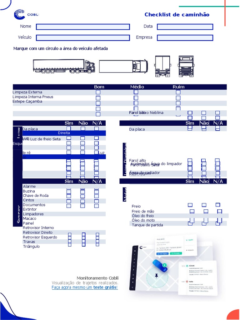 Checklist completo para inspeção de caminhão | PDF | Tecnologias ...