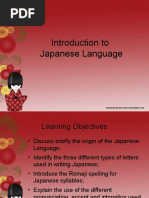 Week 2 Module 1 Introduction To Japanese Language