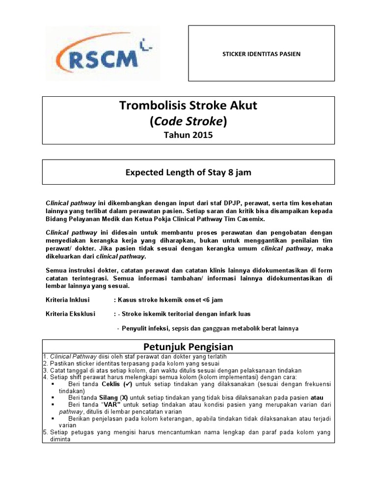 Prosedur Code Stroke untuk Perawatan Pasien | PDF | Sains & Matematika