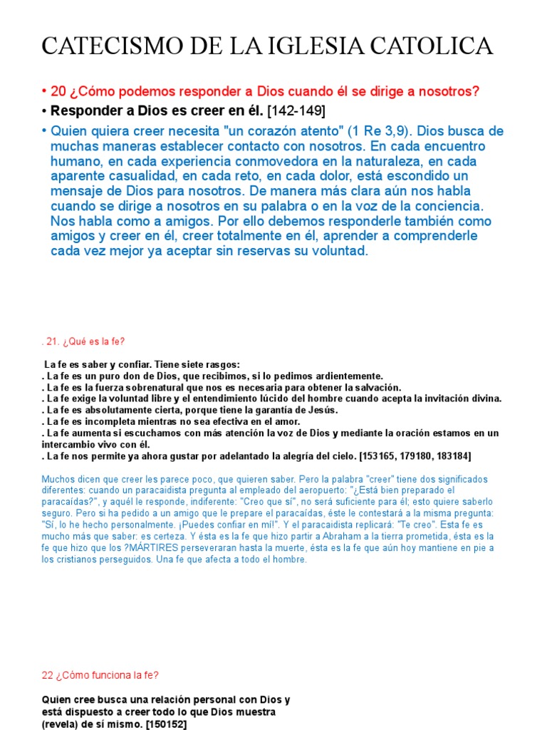 Características de la fe en el catecismo | PDF | Fe | Dios