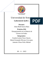 Práctica #10 Estequiometría en La Síntesis de Cloruro de Sodio