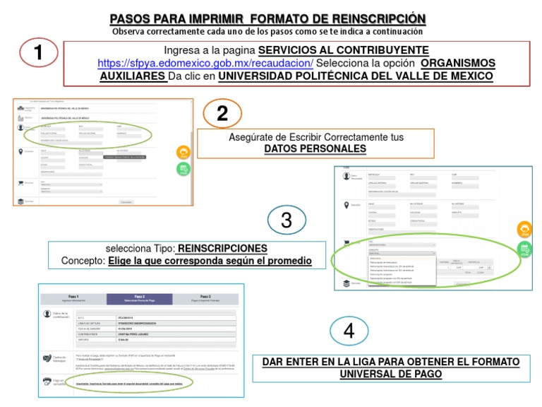 UPVM PDF PasosFormatoReinscripcion | PDF | Finanzas y dinero