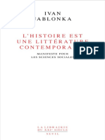 LHistoire Est Une Littérature Contemporaine - Manifeste Pour Les Sciences Sociales Manifeste Pour Les Sciences Sociales (Ivan Jablonka)