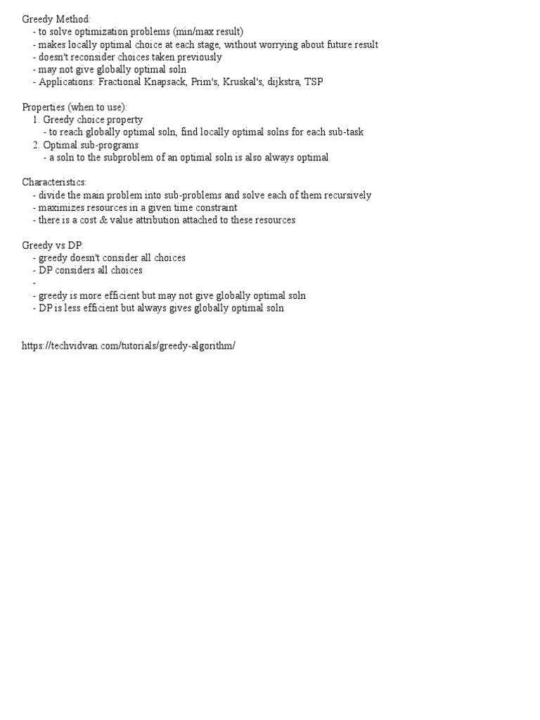 Understanding the Greedy Method | PDF | Teaching Methods & Materials ...