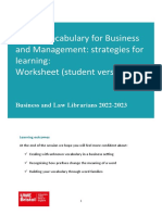 APD English Vocabulary For Business and Management. Strategies For Learning ONLINE STUDENT Worksheet