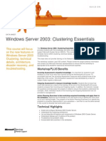 W2k3 Clustering Essentials Syllabus