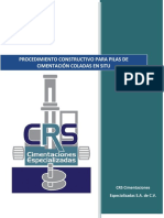 Procedimiento Constructivo para Pilas de Cimentación Coladas en Situ