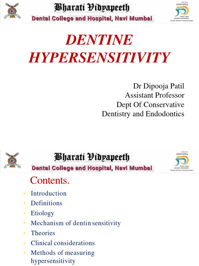Conservative Dentistry Dentine Hypersensitivity PDF Chemistry