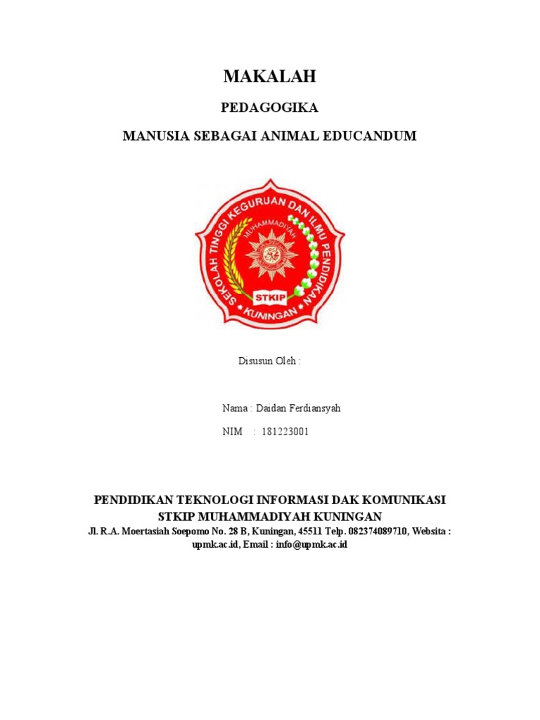 Makalah Kel 9 Manusia Sebagai Animal Educandum | PDF