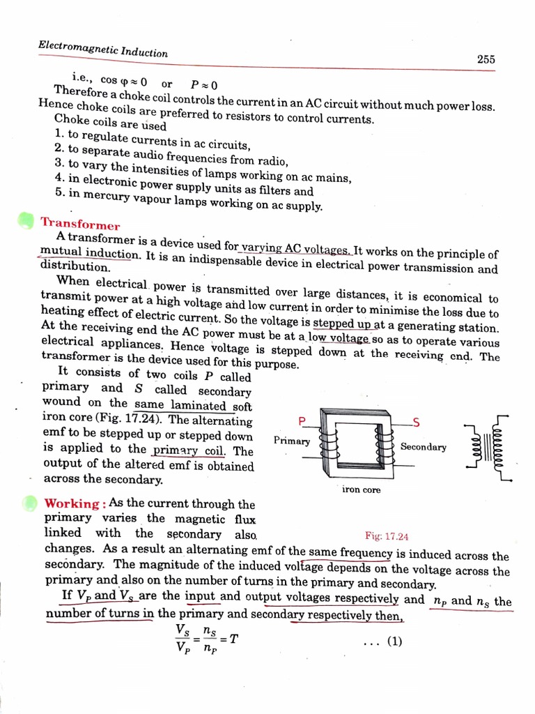 Transformer Notes PDF Transformer Induction
