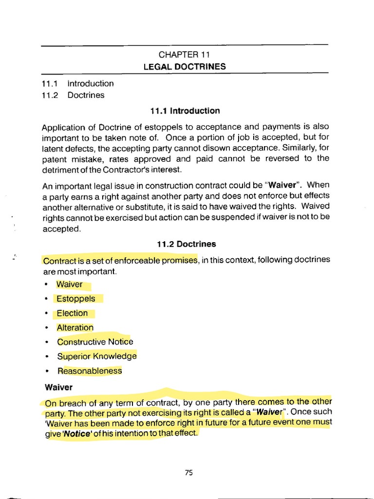 Chapter 11 Legal Doctrines PDF