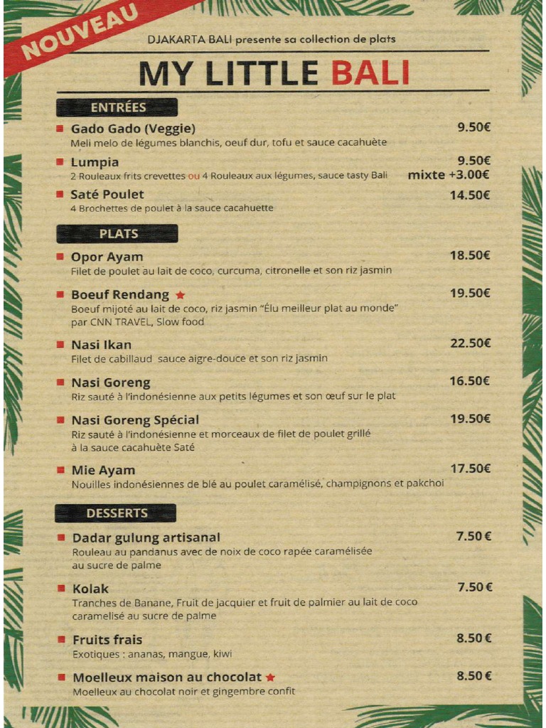 Menu Djakarta Bali 2022 FR PDF