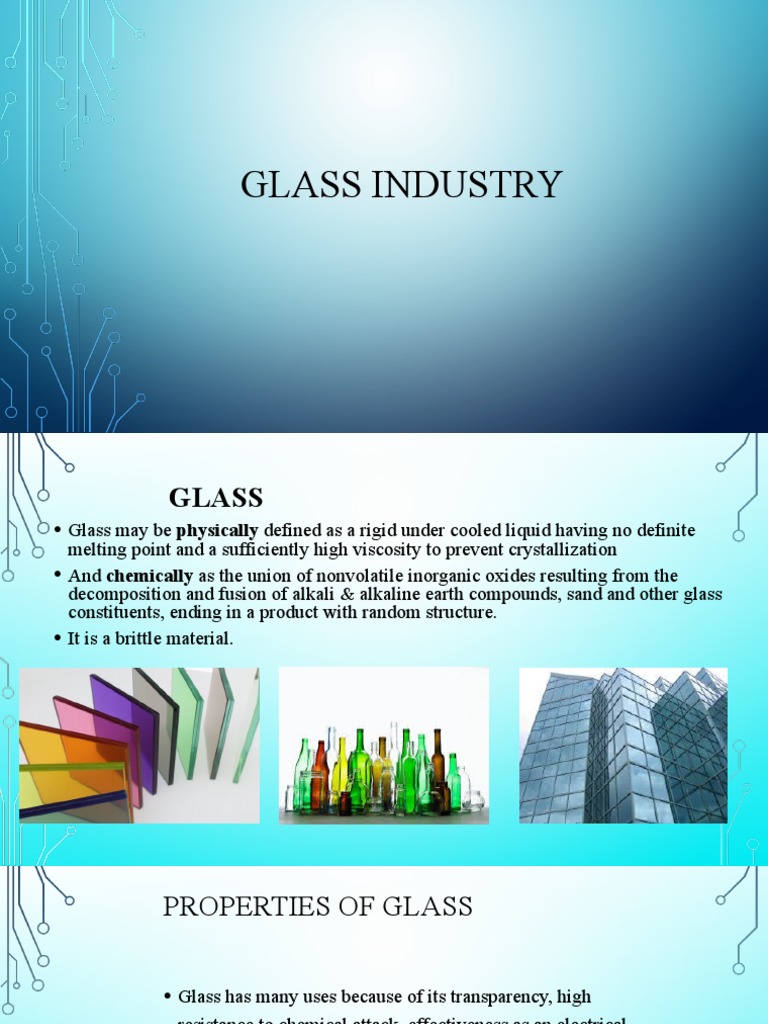 Lecture Glass Industry Pdf Glasses Silicon Dioxide