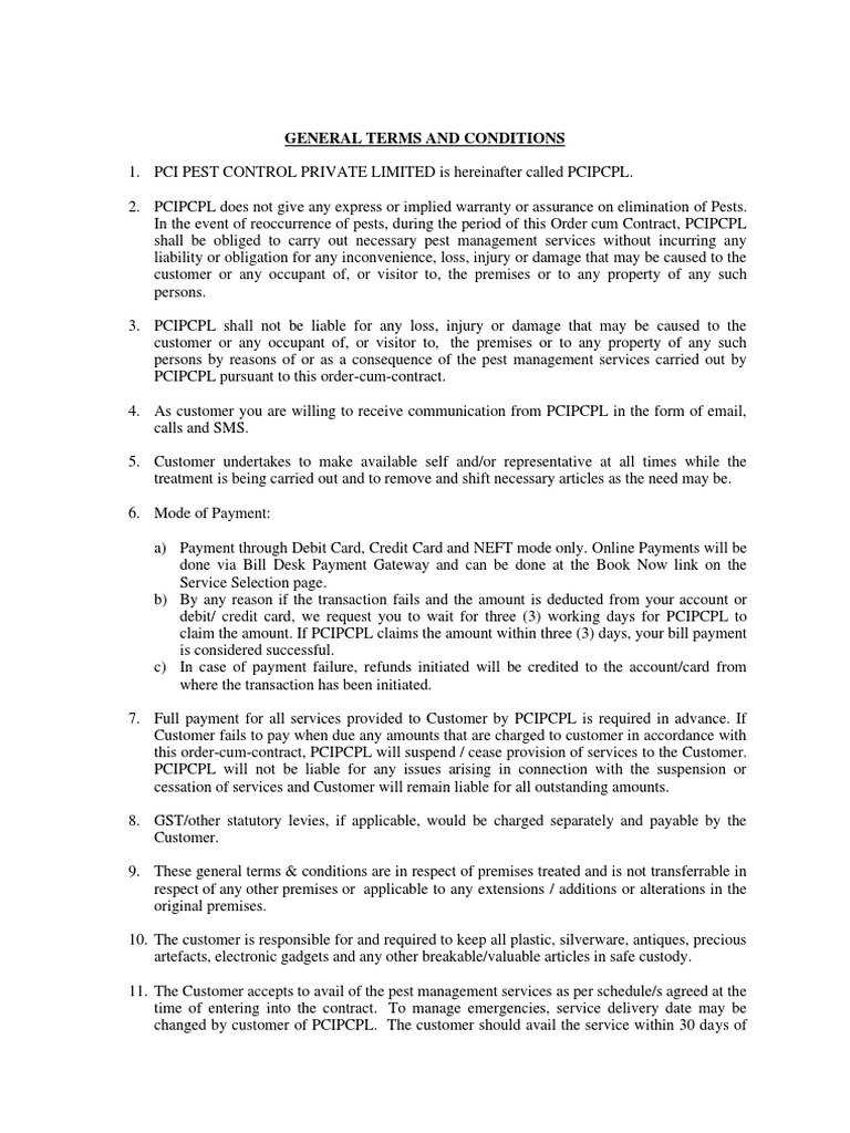 General Terms and Conditions | PDF | Credit Card | Debit Card