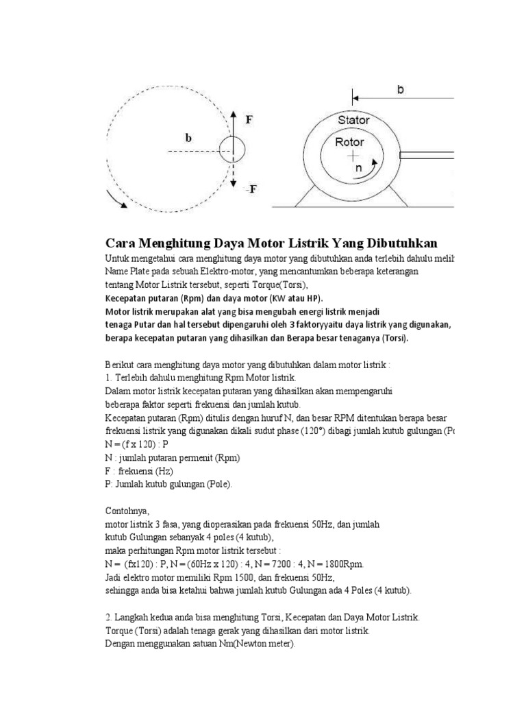 Hitung Daya Dan Torsi Motor | PDF