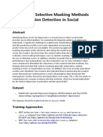 Comparing Selective Masking Methods For Depression Detection in Social Media