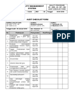 Audit Checklist Form