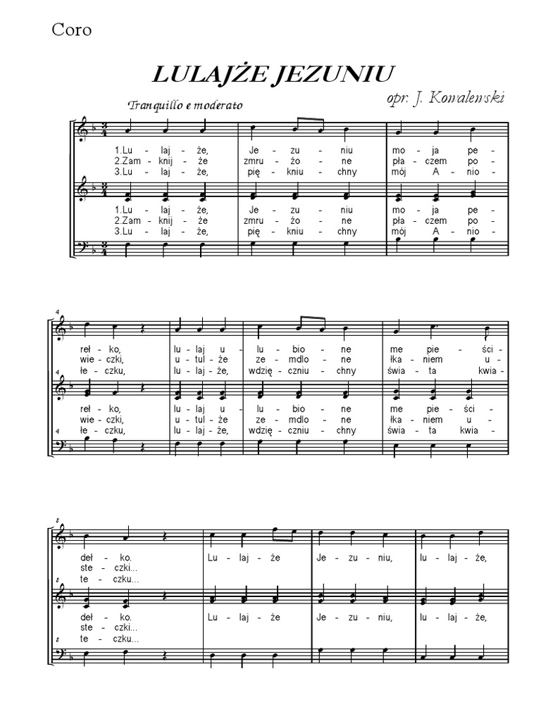 "Lulajże Jezuniu" Für Chor A Capella PDF