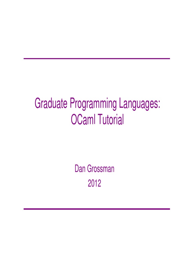 Introduction to OCaml: Functions, Recursion, Types, Records and ...