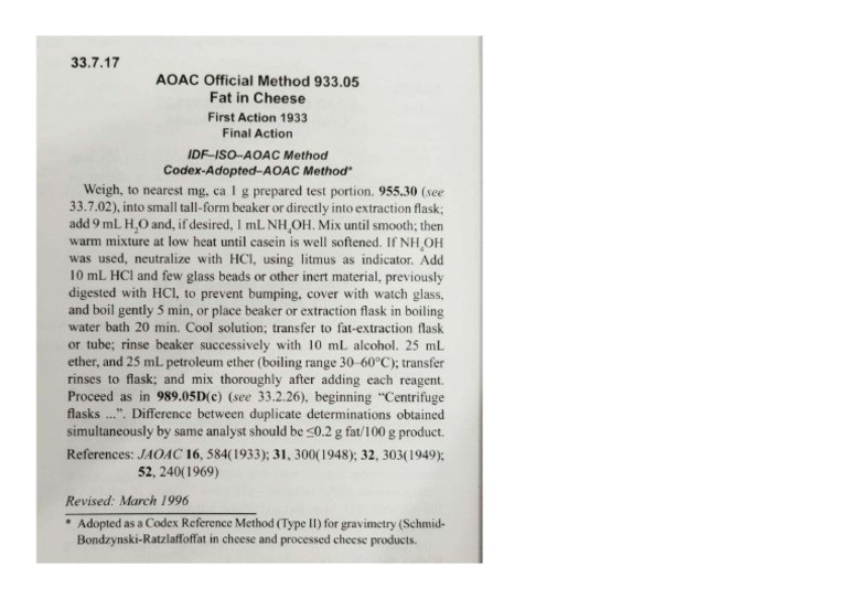 Aoac 933.05 | PDF