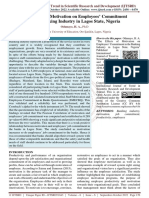 The Effects of Motivation On Employees' Commitment in The Banking Industry in Lagos State, Nigeria