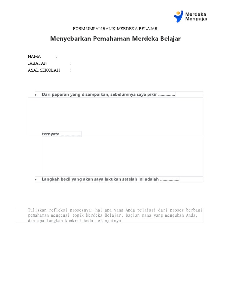 Form Umpan Balik Merdeka Belajar | PDF