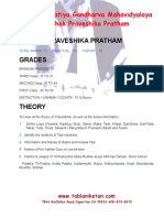 Kathak Syllabus Praveshika Pratham