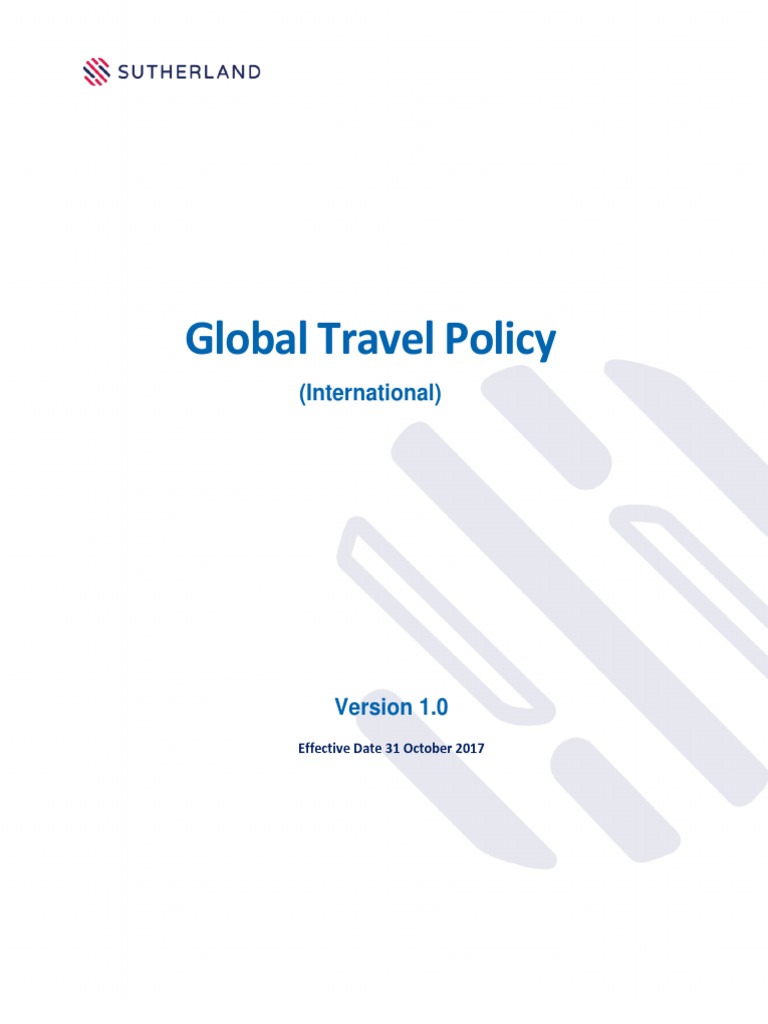 Global Travel Policy Sutherland Global Services PDF Car Rental