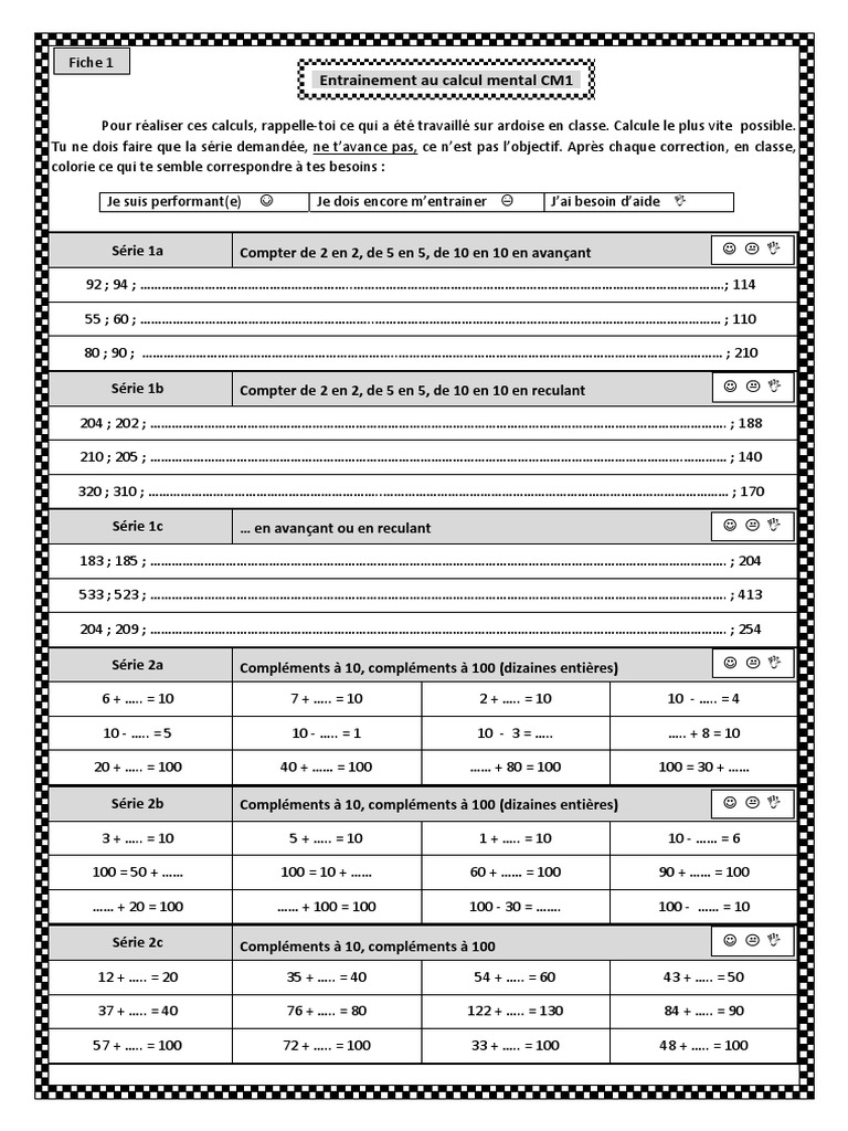 Entraînement au calcul mental CM1 | PDF | Méthodes et références ...
