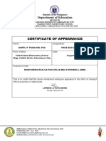 Certificate of Appearance of Guests Visitiors