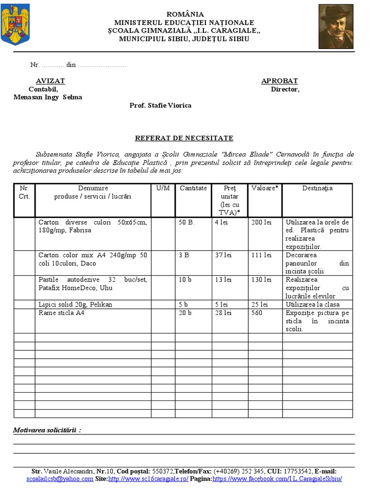 Modelreferatdenecesitate PDF