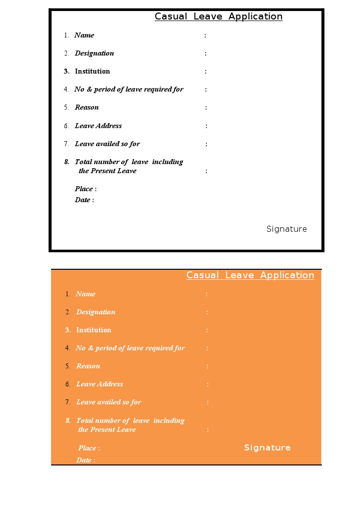 Casual Leave Application | PDF